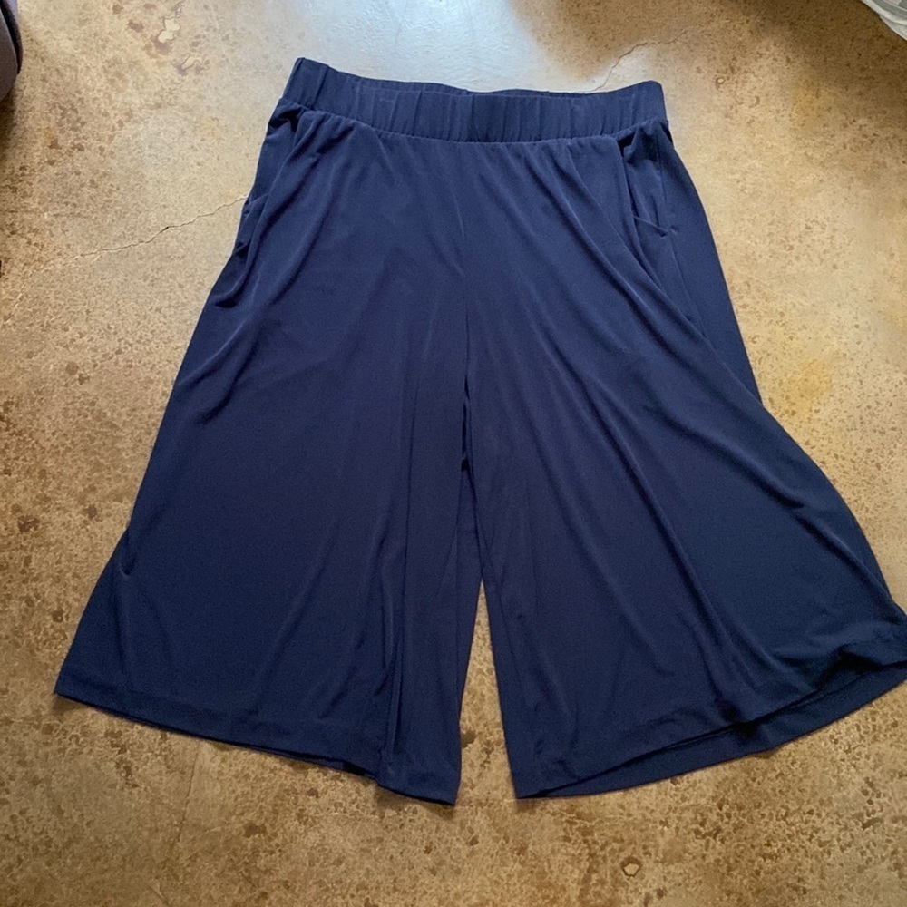 LANE Bryant plus‎ navy cropped wide leg palazzo pants